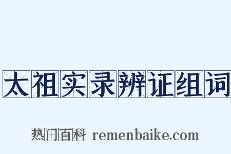 太祖实录辨证组词是什么意思的图片